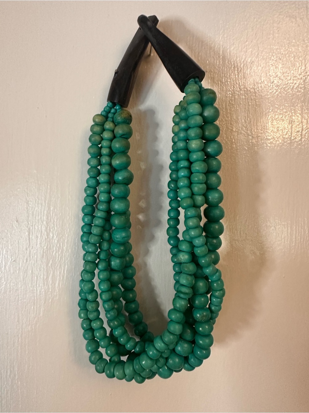 Hand-Strung Turquoise Bead Multi-Strand Necklace